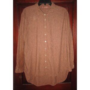 Cut Loose S Button Shirt Top Blouse Tunic Linen Cotton Woven High Low Rust Black